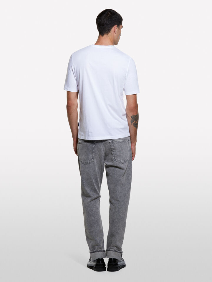 Μπλούζα κοντομάνικη λευκή regular fit - μπλουζάκια κοντομάνικα ανδρικά - Λευκο | Sisley image number 2